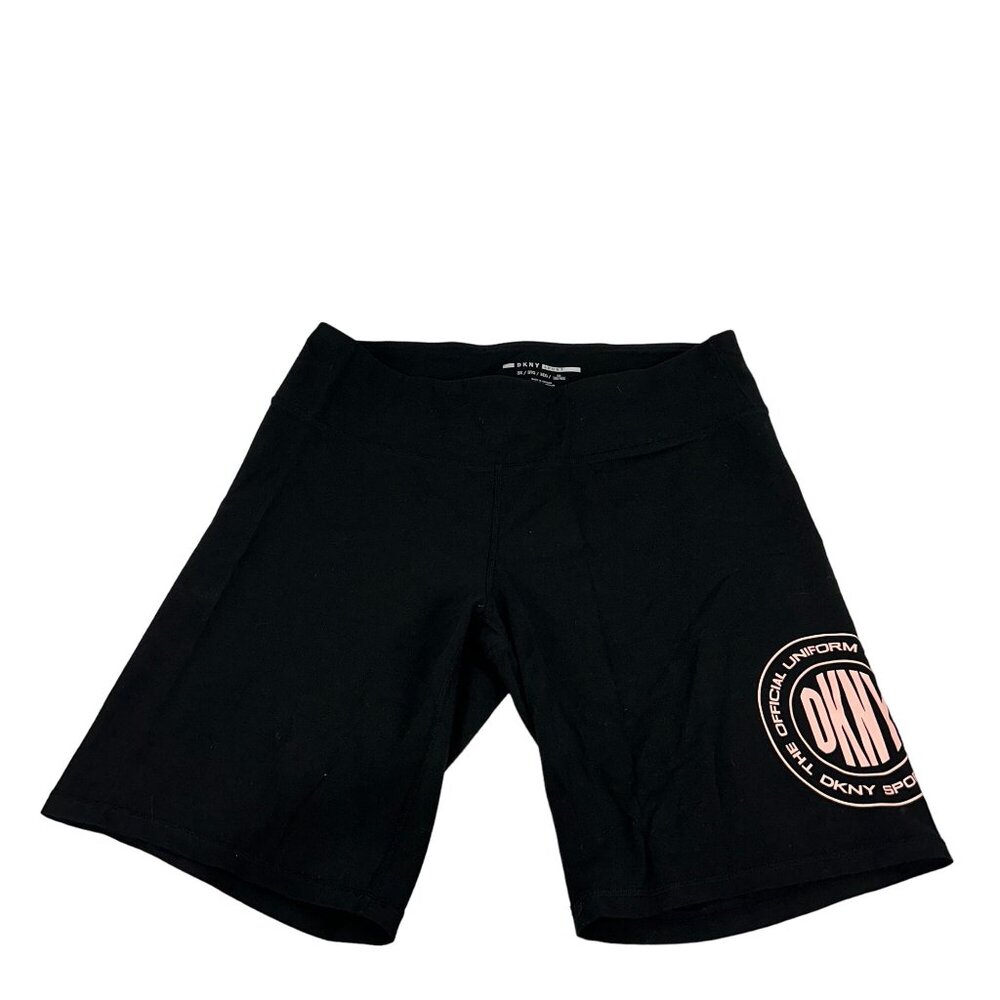 DKNY Sport Womens Black Biker Shorts Size 3X Official Uniform of New York Logo